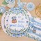 Baby Shower Decorations Plates Set 25 Guests, 100 Pcs Blue It's a Boy Sweet Baby Shower Decorations Paper Plates Napkins Forks Set Tableware